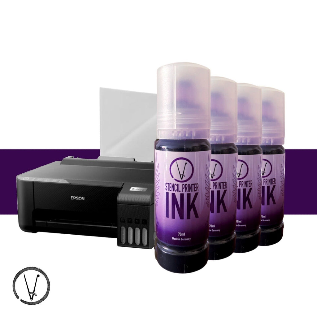 Epson eco-tank tattoo printer set, stencil ink stencil paper