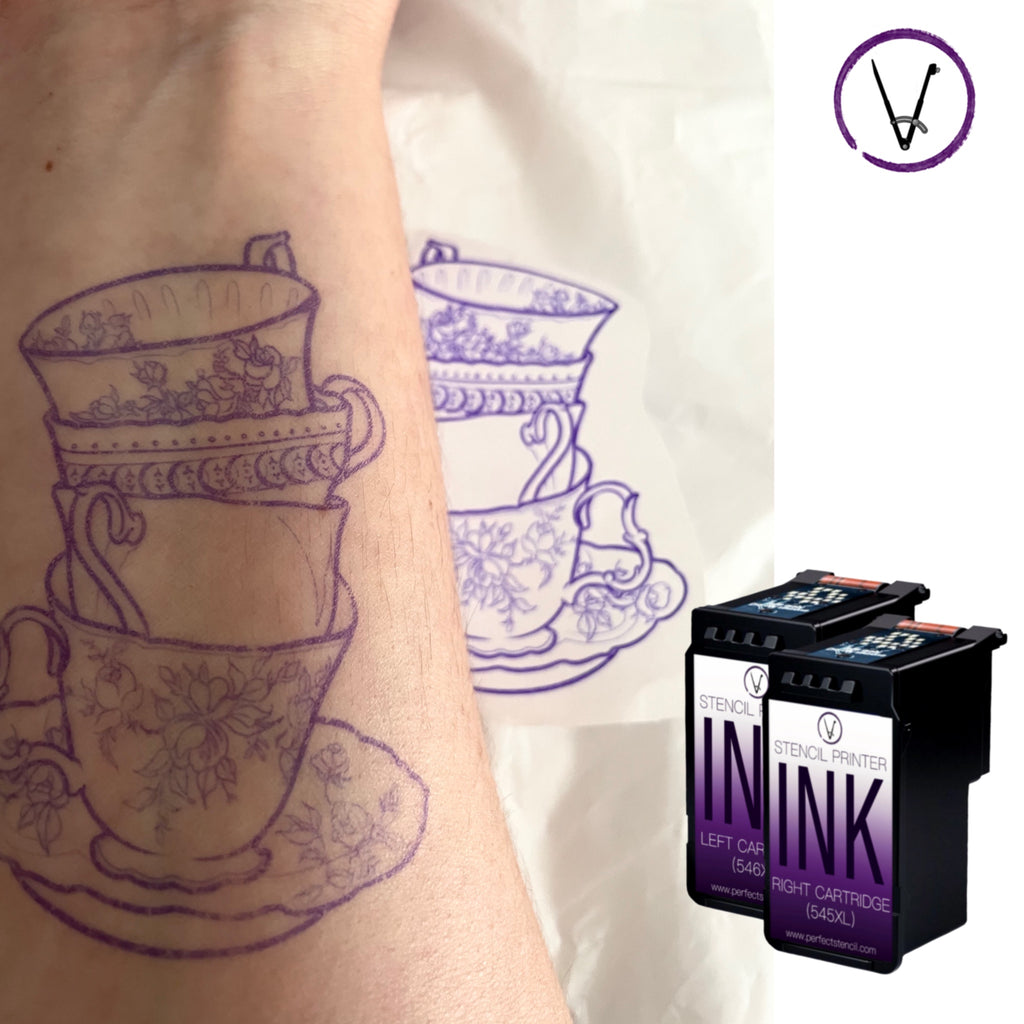 stencil tattoo on skin. stencil ink cartridge for inkjet printers 