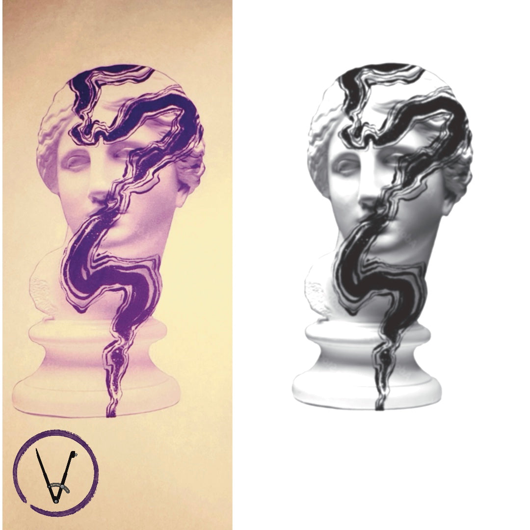 Tattoo design and stencil print