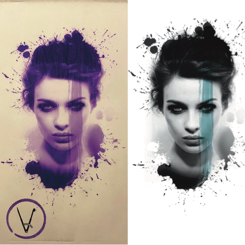 tattoo design and stencil print